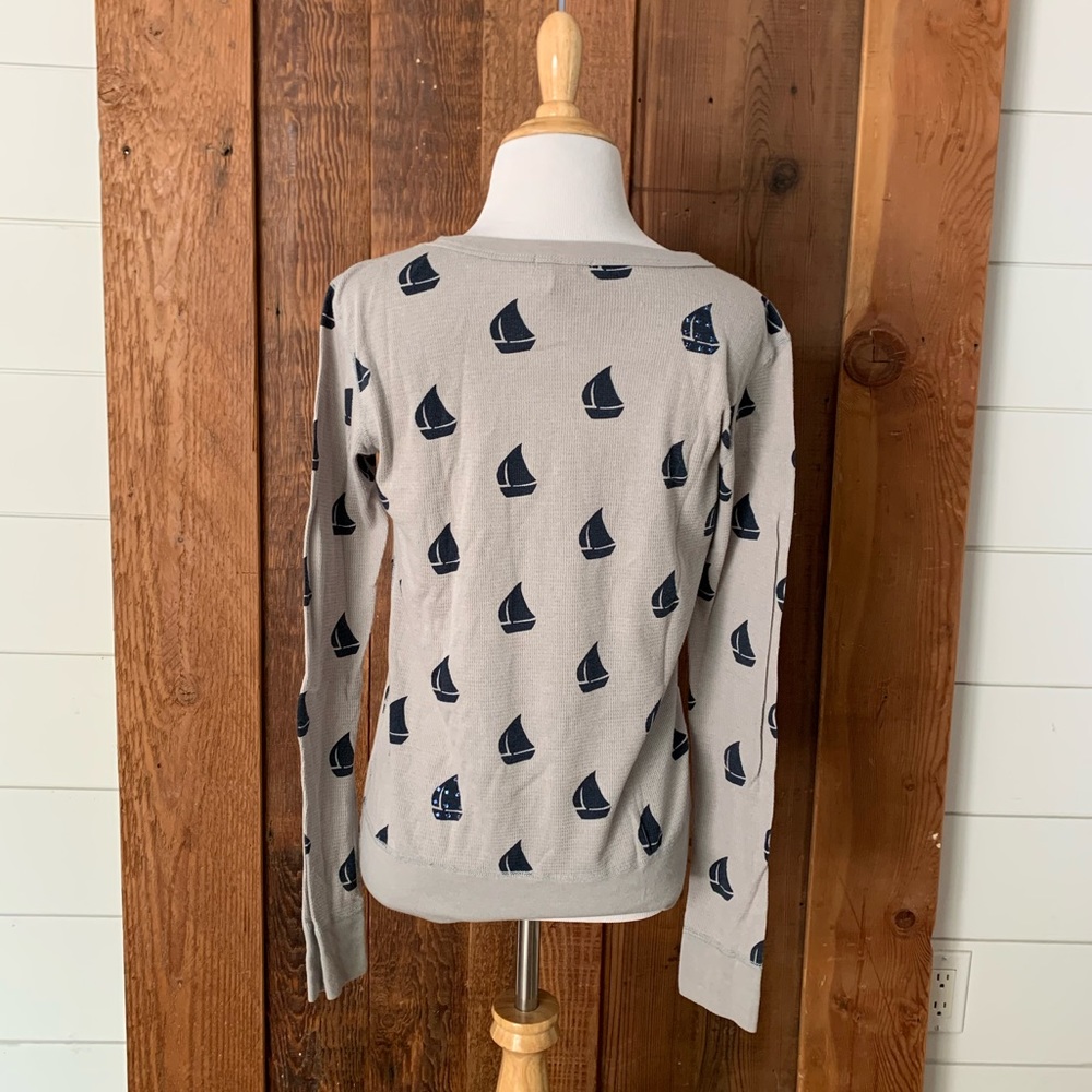 Primp Crop Thermal Long Sleeve Sail Boat Y2K - Picture 3 of 4